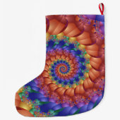 Mooie regenboogspiraalstaart grote kerstsok (Achterkant)