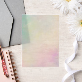 Mooie regenboogtinten van groen roze blauw vellum uitnodigingen