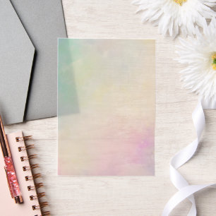 Mooie regenboogtinten van groen roze blauw vellum uitnodigingen