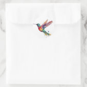 Mooie regenboogvogel met platter-effect ronde sticker (Tas)