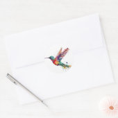 Mooie regenboogvogel met platter-effect ronde sticker (Envelop)