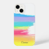 Mooie regenboogWaterverf Elegant Monogram iPhone Hoesje (Achterkant)