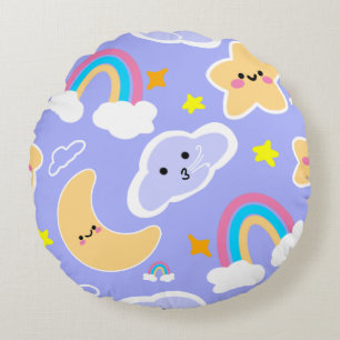 Mooie Regenboogwolk Patroon Blauwe Worp Kussen