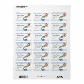 Mooie regenboogzeemeermin met Ginger Hair Etiket (Full Sheet)