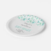 Mooie Regendruppels Couples Baby Shower / Sprookje Papieren Bordje (Gekanteld)