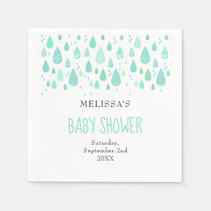 Mooie regendruppels koppels baby shower / strooife servet