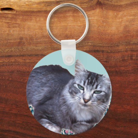 Mooie, relaxende kat sleutelhanger (Voorkant)