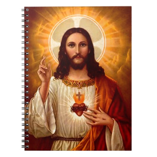 Mooie religieuze afbeelding van het Heilig Hart va Notitieboek (Voorkant)