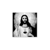 Mooie religieuze afbeelding van het Heilig Hart va Rubberstempel (Afrduk)