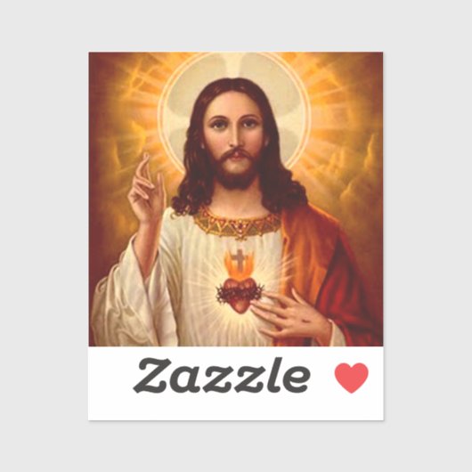 Mooie religieuze afbeelding van het Heilig Hart va Sticker (Vel)