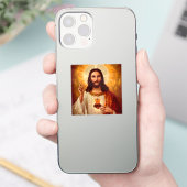 Mooie religieuze afbeelding van het Heilig Hart va Sticker (Telefoon)