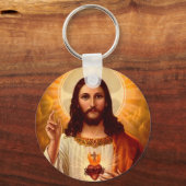 Mooie religieuze Heilige Hart van Jezus afbeelding Sleutelhanger (Voorkant)