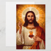 Mooie religieuze heilige hartslag van Jezus afbeel Briefpapier (Voorkant / Achterkant)
