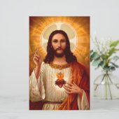Mooie religieuze heilige hartslag van Jezus afbeel Briefpapier (Staand voorkant)