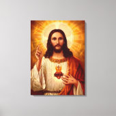Mooie religieuze heilige hartslag van Jezus afbeel Canvas Afdruk (Voorkant)