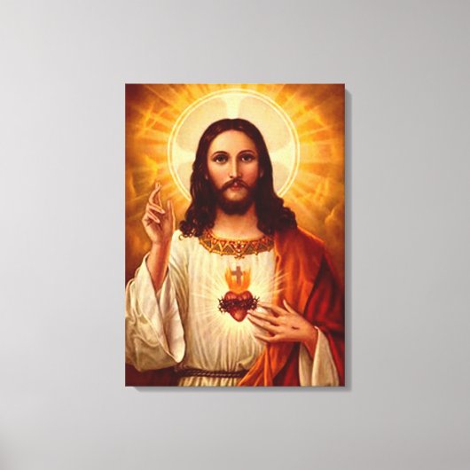 Mooie religieuze heilige hartslag van Jezus afbeel Canvas Afdruk (Voorkant)