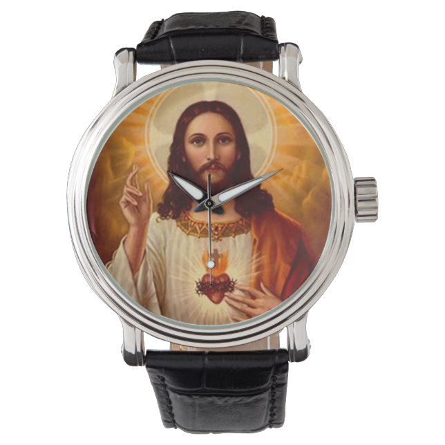 Mooie religieuze heilige hartslag van Jezus afbeel Horloge (Voorkant)