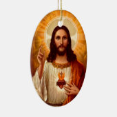Mooie religieuze heilige hartslag van Jezus afbeel Keramisch Ornament (Rechts)