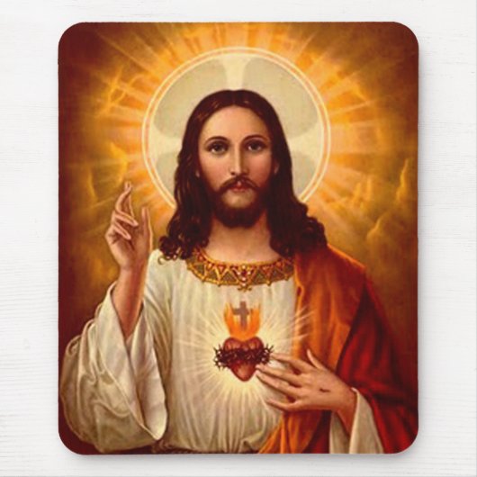 Mooie religieuze heilige hartslag van Jezus afbeel Muismat (Voorkant)