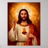 Mooie religieuze heilige hartslag van Jezus afbeel Poster (Voorkant)