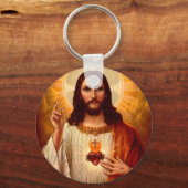 Mooie religieuze heilige hartslag van Jezus afbeel Sleutelhanger (Voorkant)