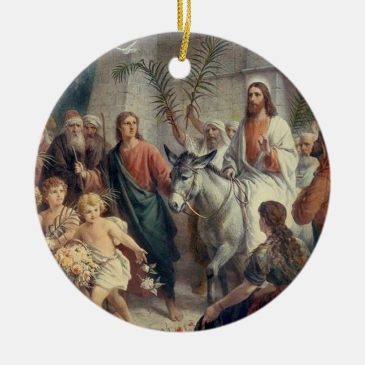 Mooie Religieuze Scene Keramisch Ornament (Voorkant)