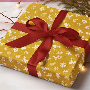 Mooie Rendier Gemberkoek Kerstpatroon Cadeaupapier