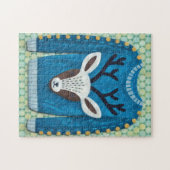 Mooie rendier hert kerst vakantie puzzel kunst (Horizontaal)