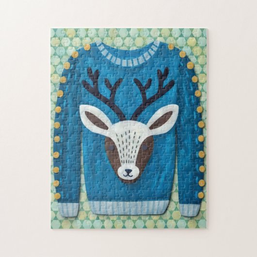 Mooie rendier hert kerst vakantie puzzel kunst (Verticaal)