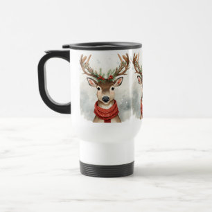 Mooie Rendier Kerst Reismok Voor een Gezellige Win Reisbeker