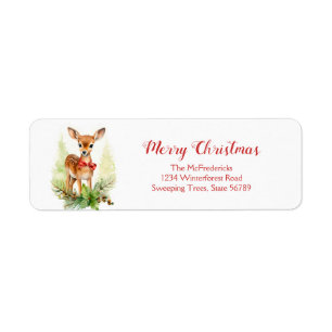 Mooie Rendier Kerst Retouradreslabels Etiket