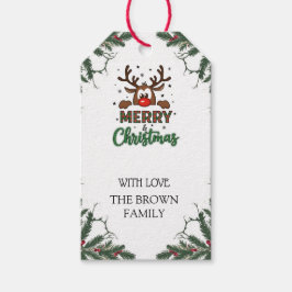 Mooie rendier kerstcadeautag Gepersonaliseerde tag Cadeaulabel