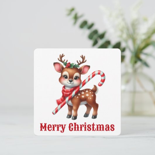 Mooie Rendier Kerstkaart (Staand voorkant)