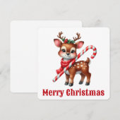 Mooie Rendier Kerstkaart (Voorkant / Achterkant)