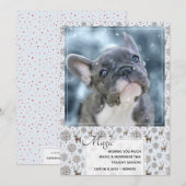 Mooie Rendier Print Pastelblauw of op Maat Gemaakt Feestdagenkaart (Voorkant / Achterkant)