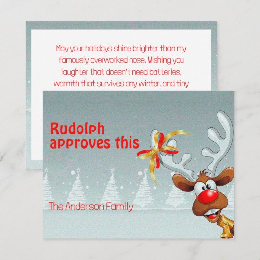 Mooie rendier Rudolph kerstwensen briefkaart (Voorkant / Achterkant)