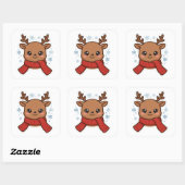 Mooie Rendier Sjaal Kerst Sticker (Vel)