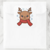 Mooie Rendier Sjaal Kerst Sticker (Tas)