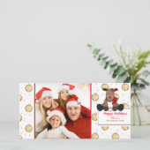Mooie rendierbelkerstkaart voor familie foto feestdagenkaart (Staand voorkant)