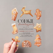 Mooie rendiercookie-versierfeestje acryl uitnodigingen (Insitu (Draagbaar))