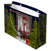 Mooie rendieren, slee en evergreens kerst groot cadeauzakje (Achterkant Gekanteld)