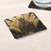 Mooie retro art deco zwart goud elegant kartonnen onderzetters (Gebogen)