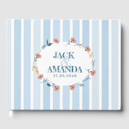 Mooie Retro Baby Blauw bruiloft gastenboek