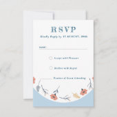 Mooie Retro Baby Blue Wedding RSVP Kaarten (Voorkant)