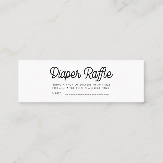 Mooie retro babyshower luier raffle ticket (Voorkant)