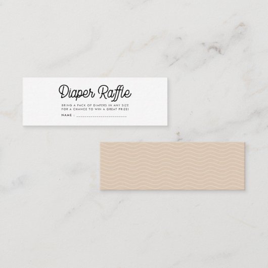 Mooie retro babyshower luier raffle ticket (Voorkant / Achterkant)