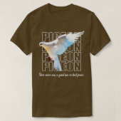 Mooie Retro Black en White Pigeon T-shirt (Design voorkant)