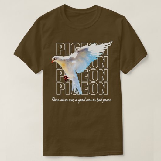 Mooie Retro Black en White Pigeon T-shirt (Design voorkant)