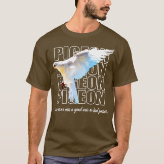 Mooie Retro Black en White Pigeon T-shirt