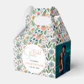 Mooie Retro Bloem Bruiloft Feest  Bedankdoosjes (Achterkant)